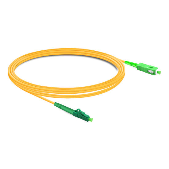 LC APC To SC APC Simplex OS2 SM PVC Fiber Optic Cable 1m FiberMall