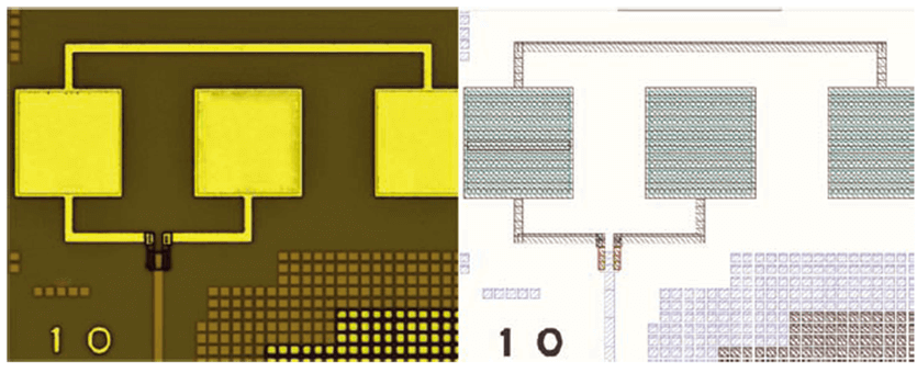 Optical Photodetector Micrograph and Layout 