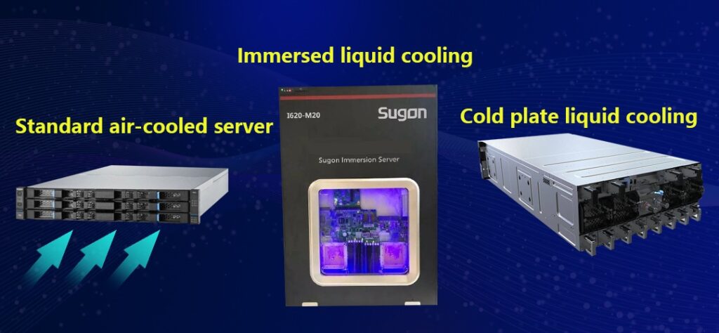 Servers with different cooling types
