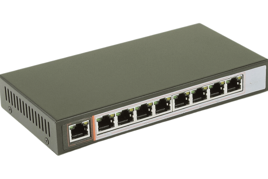 What are the various port types on a network switch?