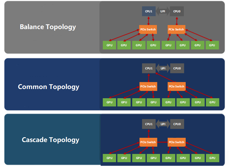 Comparison of three types of topology