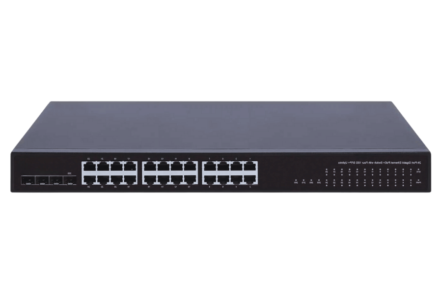 How do I set up and configure a 4-port gigabit Ethernet switch?