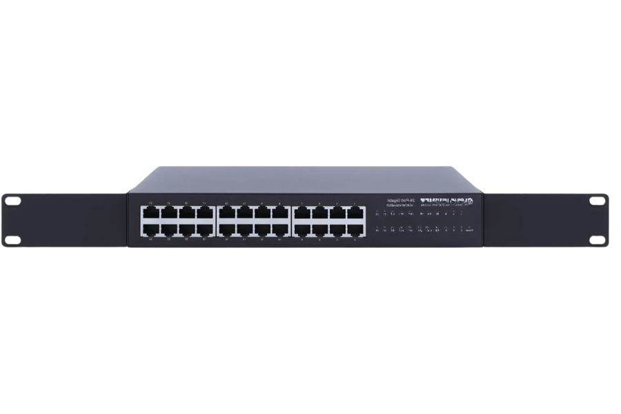 What are the installation steps for a rackmount 24-port gigabit switch?