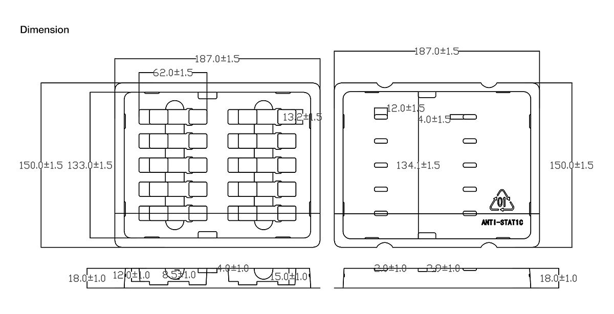 Anti-Static Plastic Packaging Tray for 10-count SFP SFP+ | FiberMall