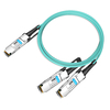 H3C QSFP56-200G-2QSFP56-100G-AOC-5m Compatible 5m (16ft) 200G QSFP56 to 2x100G QSFP56 PAM4 Breakout Active Optical Cable