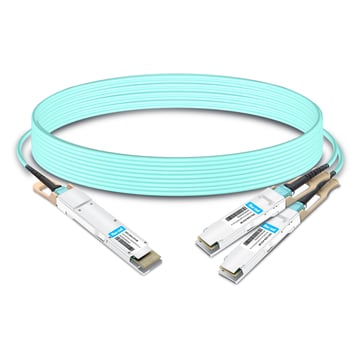 Juniper QDD-2X200G-AOC-3M Compatible 3m (10ft) 400G QSFP-DD to 2x200G QSFP56 Breakout Active Optical Cable