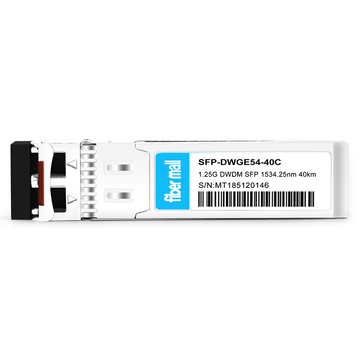 Juniper SFP-1G-DW54 Compatible 1.25G DWDM SFP C54 100GHz 1534.25nm 40km LC SMF DDM Transceiver Module