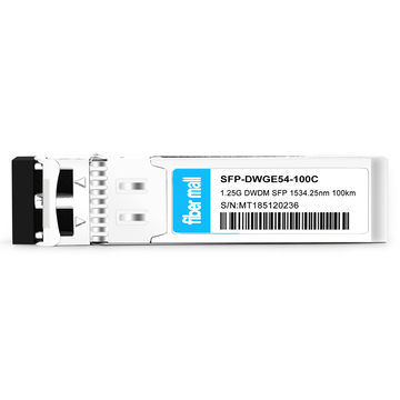 SFP-DWGE54-100C 1.25G DWDM SFP C54 100GHz 1534.25nm 100km LC SMF DDM Transceiver Module