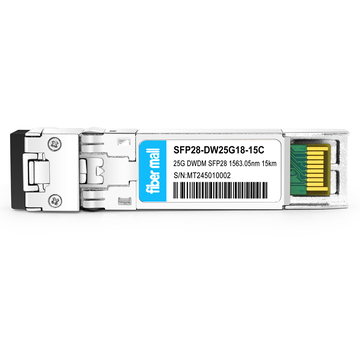 Dell Compatible 25G DWDM SFP28 C18 100GHz 1563.05nm 15km LC SMF DDM Transceiver Module