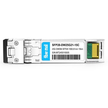 Huawei Compatible 25G DWDM SFP28 C21 100GHz 1560.61nm 15km LC SMF DDM Transceiver Module