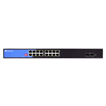 S2100-16T2S-P, 16-Port Ethernet Switch L2+, PoE+ Switch, 16x 10/100/1000BASE-T RJ45, with 2x 1G SFP Uplinks