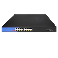 S2100-16T2S-P, 16-Port Ethernet Switch L2+, PoE+ Switch, 16x 10/100/1000BASE-T RJ45, with 2x 1G SFP Uplinks