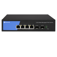 S3100-4T2X-P, 4-Port Gigabit Ethernet Managed Switch, PoE+ Switch, 4x 10/100/1000/2500 BASE-T RJ45, with 2x 1G/10G SFP+ Uplinks