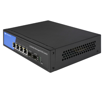 S3100-4T2X-P, 4-Port Gigabit Ethernet Managed Switch, PoE+ Switch, 4x 10/100/1000/2500 BASE-T RJ45, with 2x 1G/10G SFP+ Uplinks