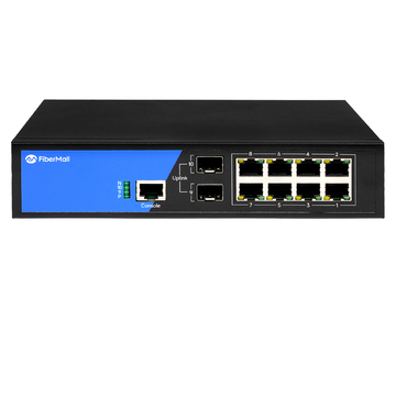 S2100-8T2S, 8-Port Ethernet Switch L2+, 8x 10/100/1000BASE-T RJ45, with 2x 1G SFP Uplinks