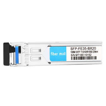 Brocade E1MG-100BXU-20 Compatible 100M BX BIDI SFP TX1310nm/RX1550nm 20km LC SMF DDM Transceiver Module