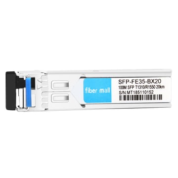 Extreme 10059-20 Compatible 100M BX BIDI SFP TX1310nm/RX1550nm 20km LC SMF DDM Transceiver Module