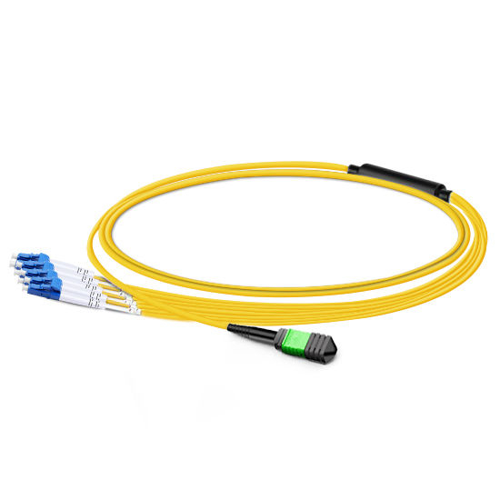 3m (10ft) MPO Female To 4 LC UPC Duplex OS2 9/125 Single Mode Fiber ...