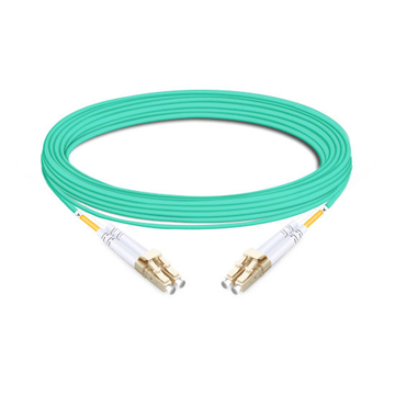 Duplex OM4 50/125 LC-LC Multimode Fiber Optic Cable 1m | FiberMall