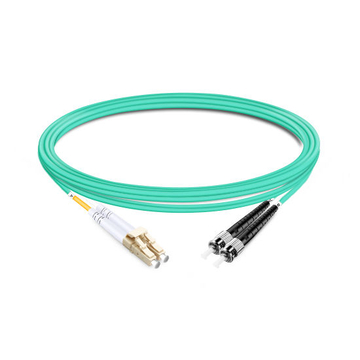 Duplex OM4 50/125 LC-ST Multimode Fiber Optic Cable 5m | FiberMall