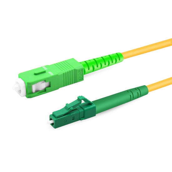 LC APC to SC APC Simplex OS2 SM PVC Fiber Optic Cable 1m | FiberMall