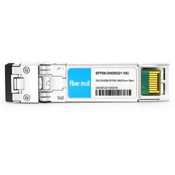 Brocade 25G-SFP28-LRD-1560.61 Compatible 25G DWDM SFP28 C21 100GHz 1560.61nm 10km LC SMF DDM Transceiver Module